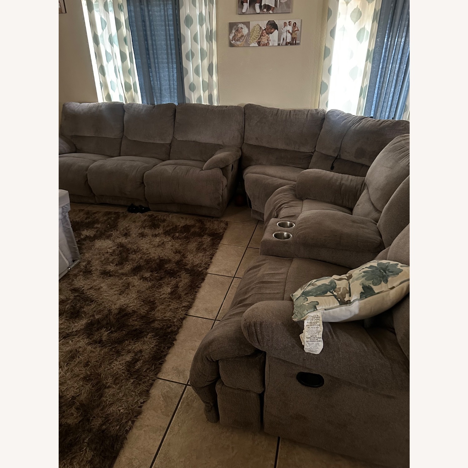 Gray Three Pc Sectional Couch - image-3