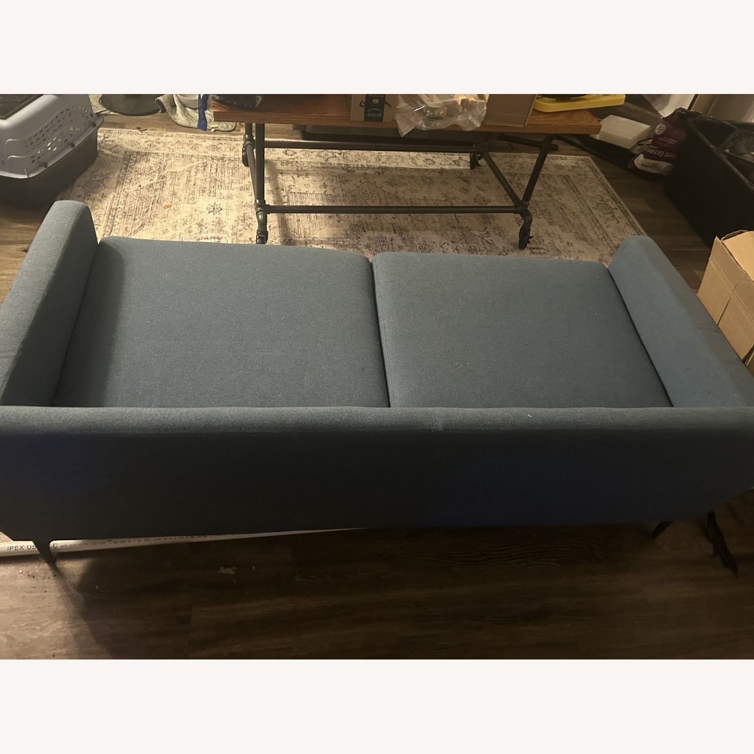 Blue Fabric 2 Seater Sofa - image-3