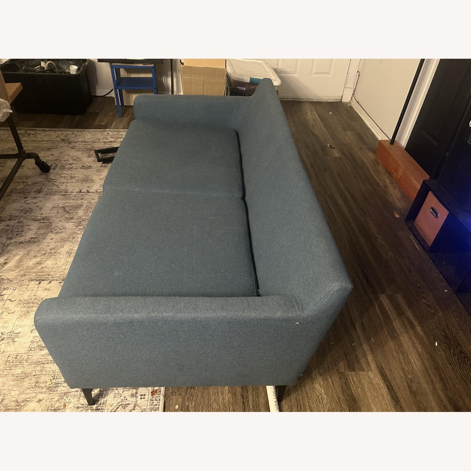 Blue Fabric 2 Seater Sofa - image-2
