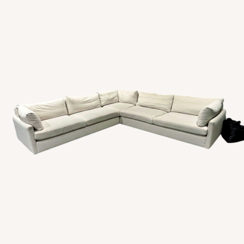 Used Arhaus Kipton White Fabric 3+ Piece Sectional for sale on AptDeco