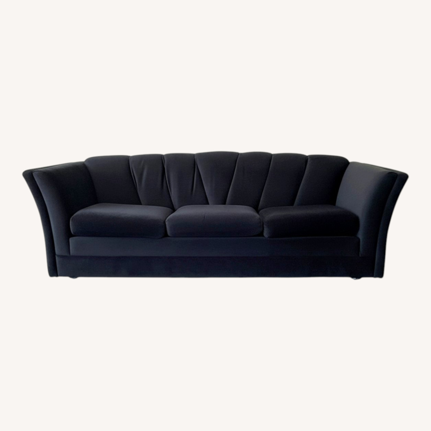 90" Couch in Black Velvet - image-0