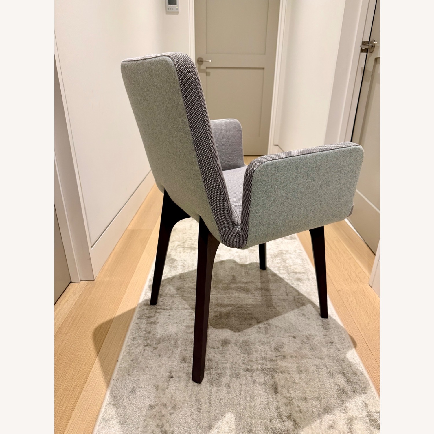 Ligne Roset Vik Gray Fabric Dining Chairs W Arms - image-4