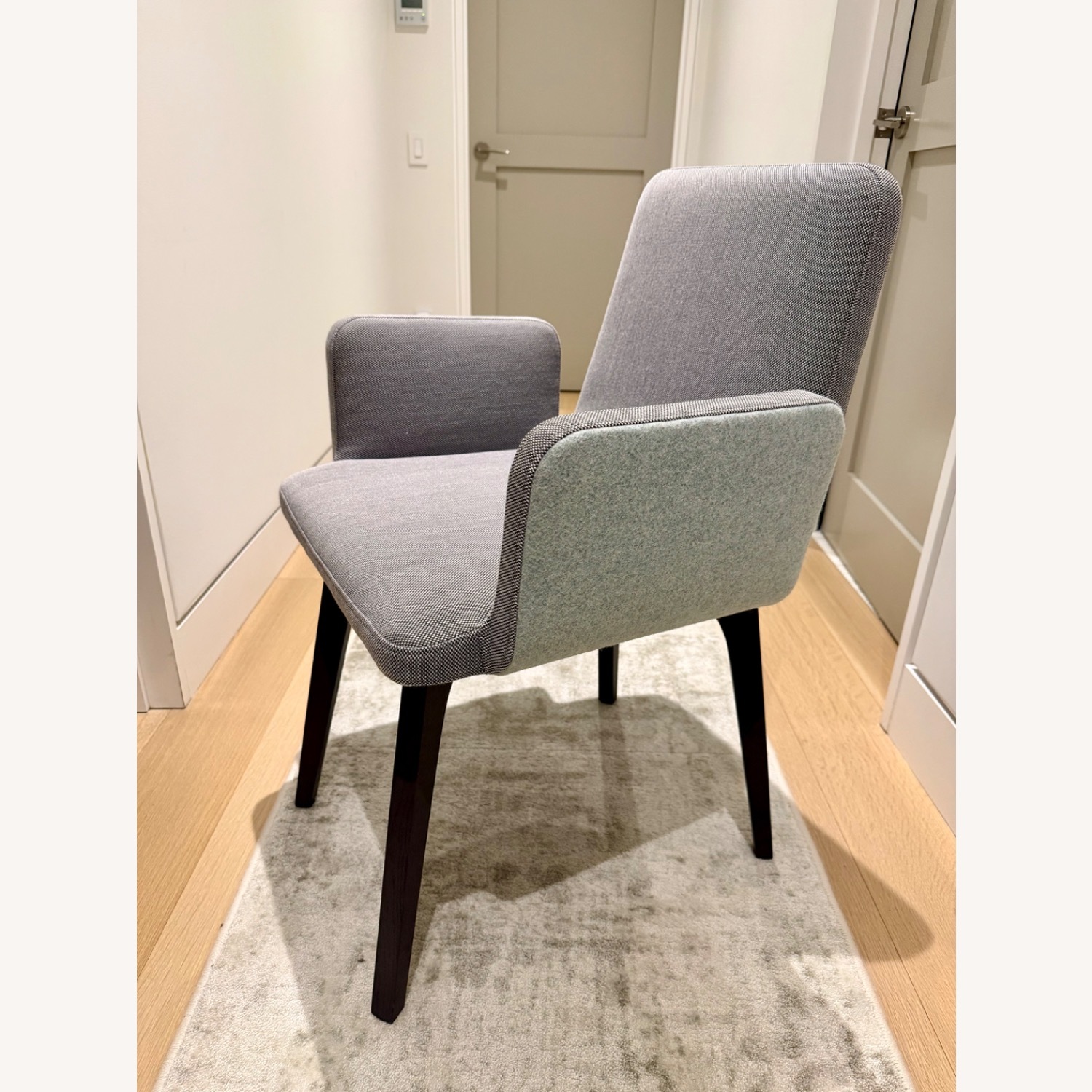 Ligne Roset Vik Gray Fabric Dining Chairs W Arms - image-2