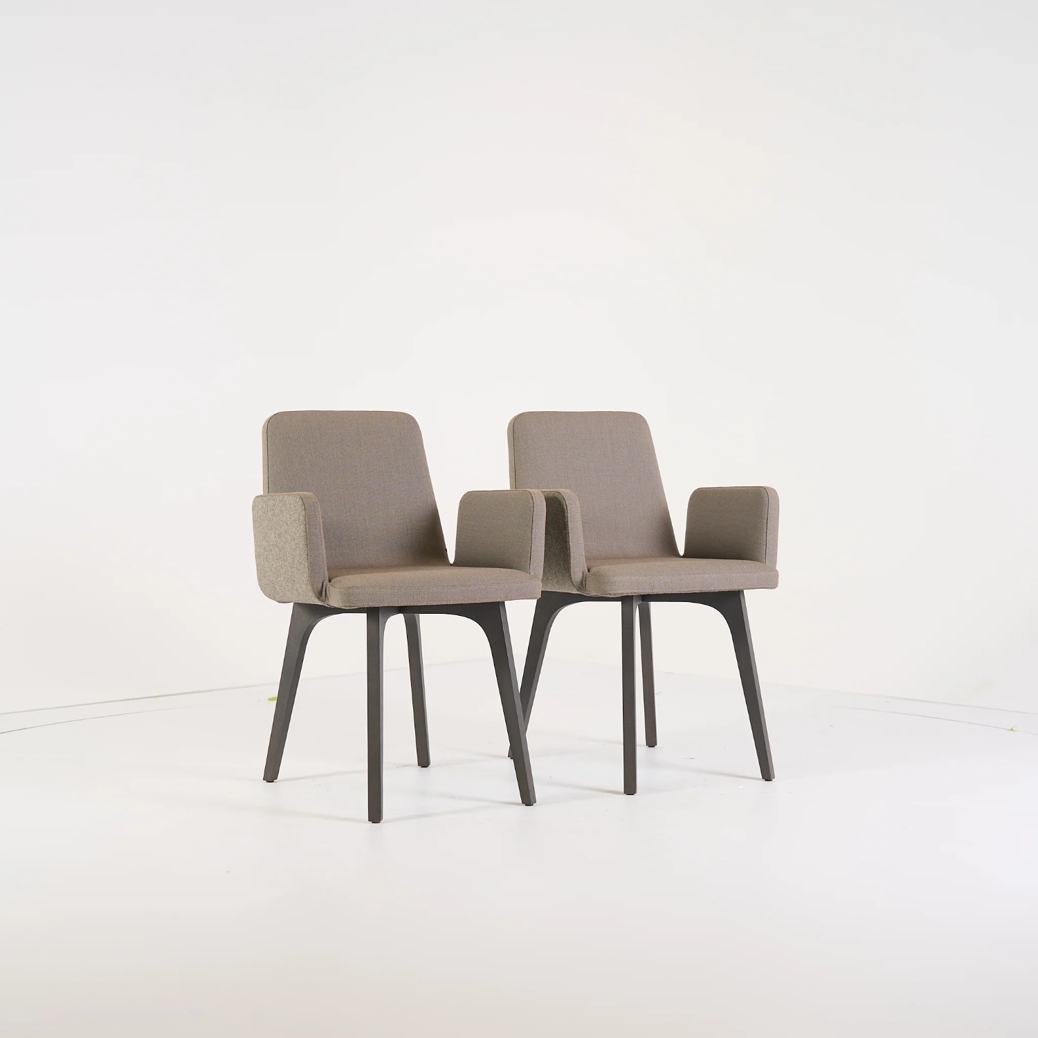 Ligne Roset Vik Gray Fabric Dining Chairs W Arms - image-8