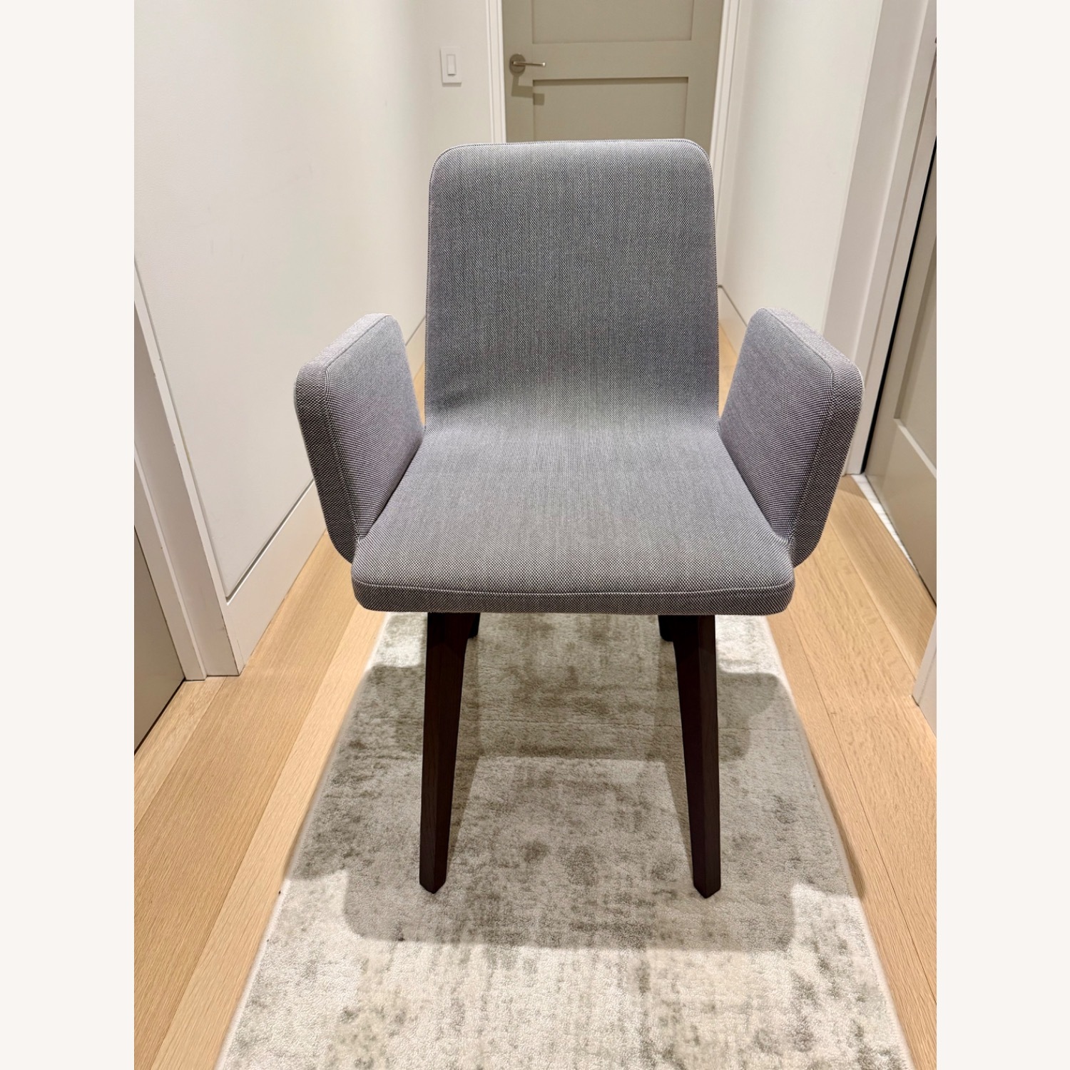 Ligne Roset Vik Gray Fabric Dining Chairs W Arms - image-1