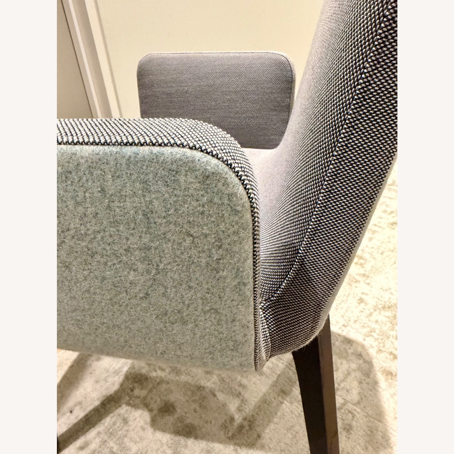Ligne Roset Vik Gray Fabric Dining Chairs W Arms - image-6