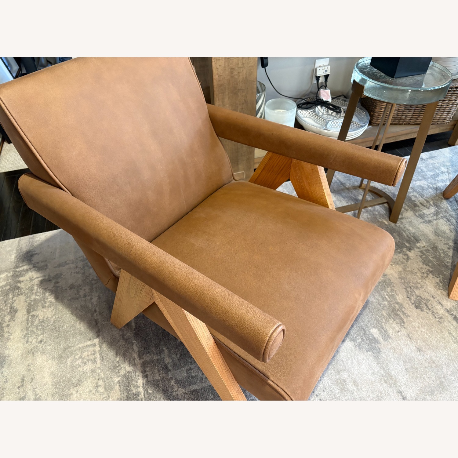 Restoration Hardware Jakob Leather Lounge Chairs Set of Two - image-16