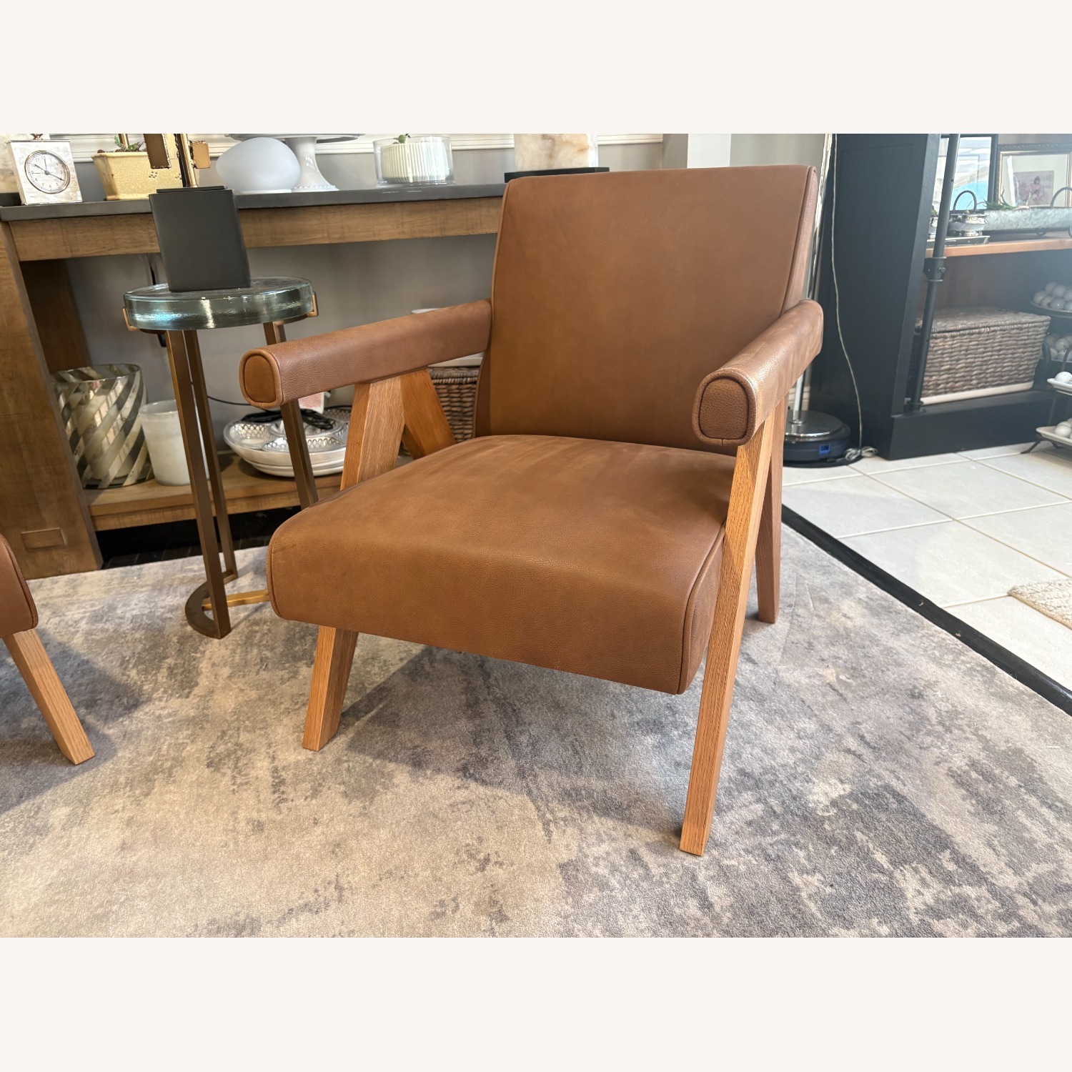 Restoration Hardware Jakob Leather Lounge Chairs Set of Two - image-14