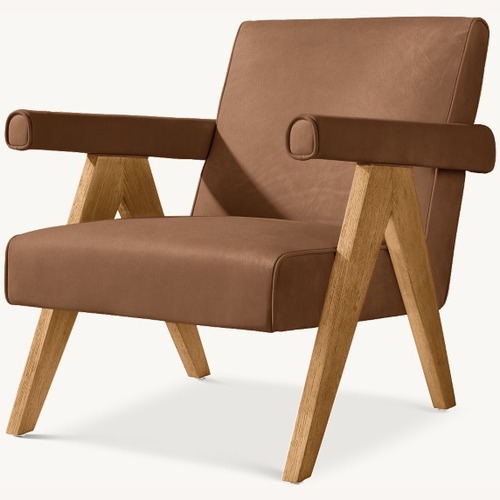 Used Restoration Hardware Jakob Leather Lounge Chairs Set of Two for sale on AptDeco