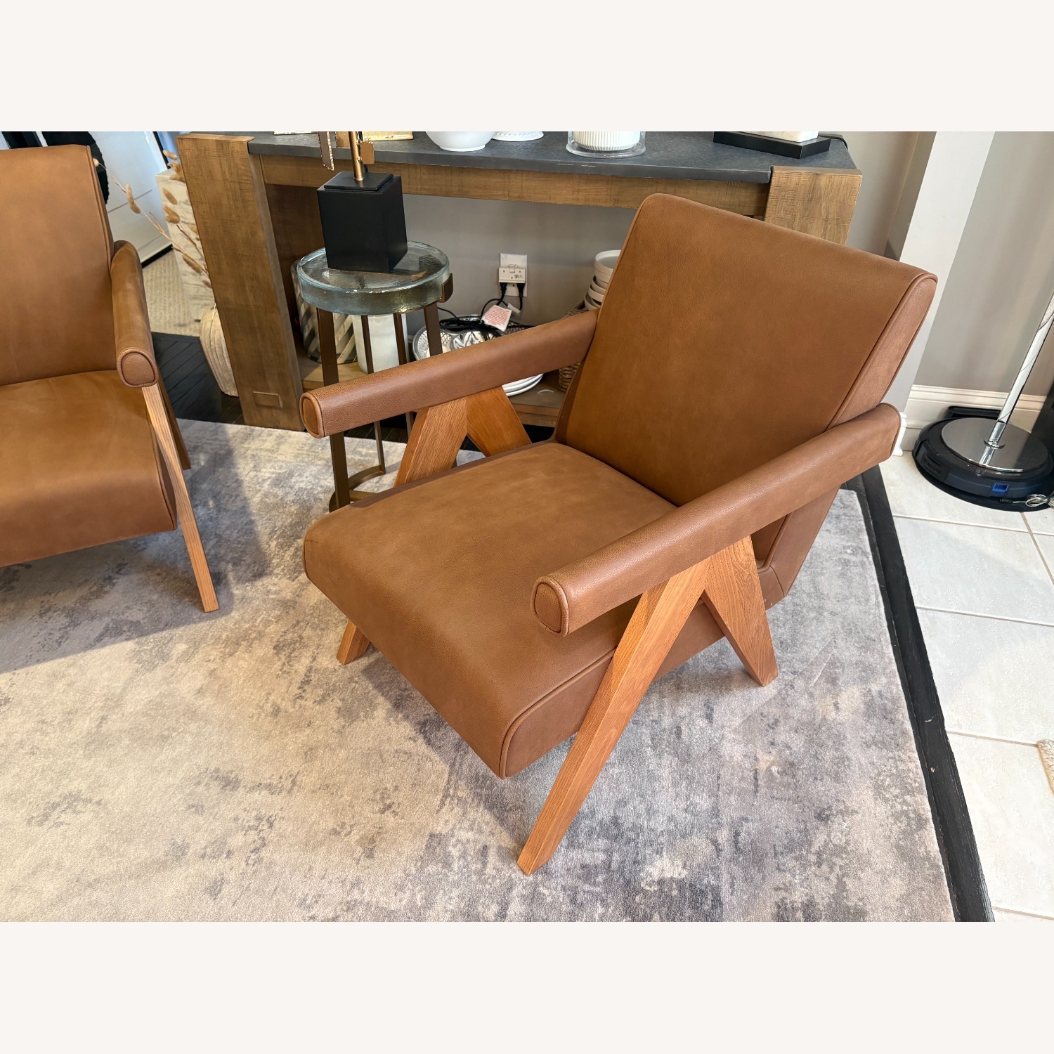 Restoration Hardware Jakob Leather Lounge Chairs Set of Two - image-20