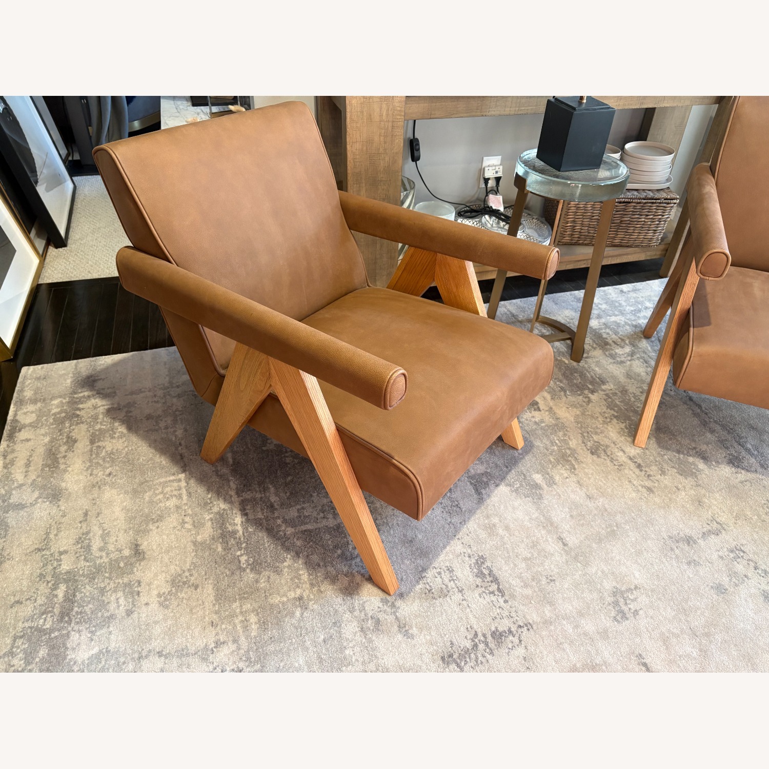 Restoration Hardware Jakob Leather Lounge Chairs Set of Two - image-19