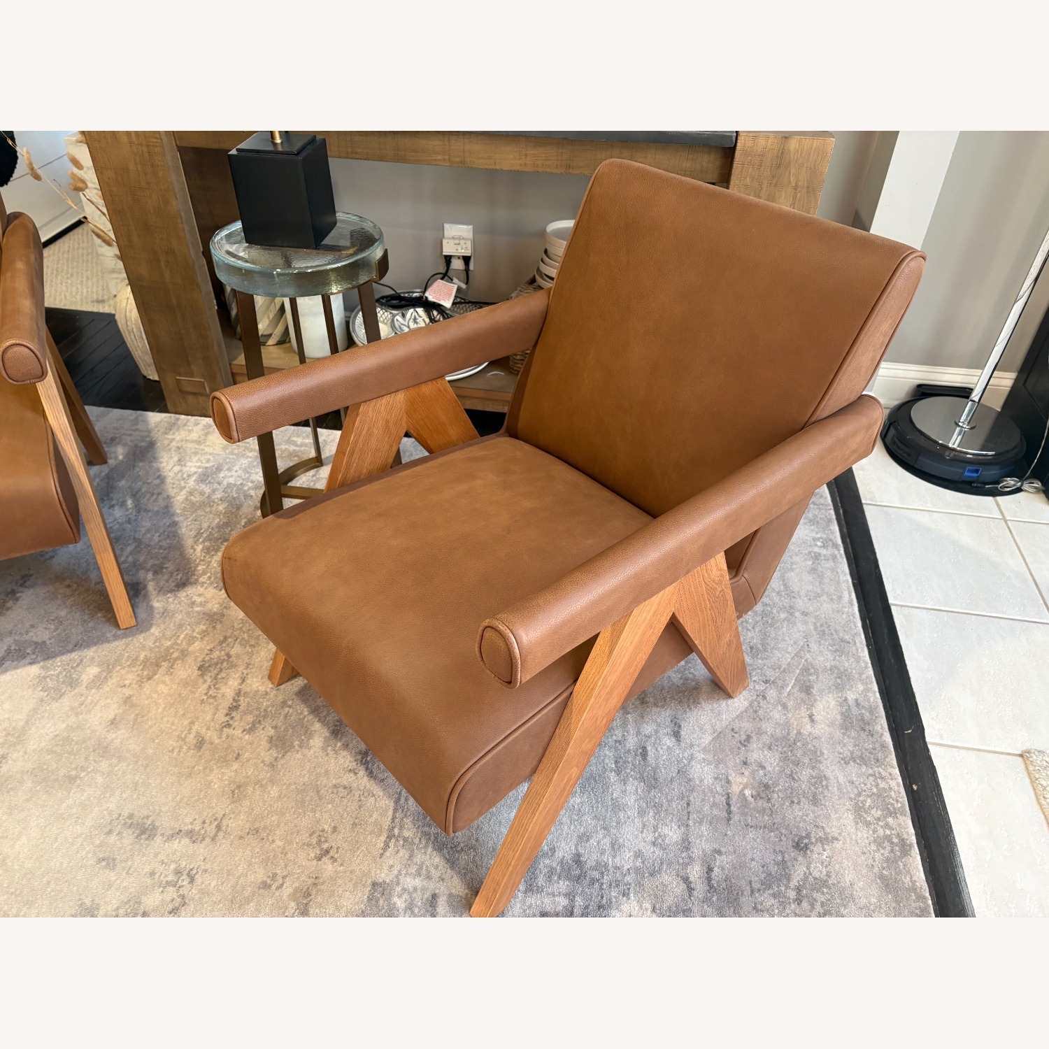 Restoration Hardware Jakob Leather Lounge Chairs Set of Two - image-13