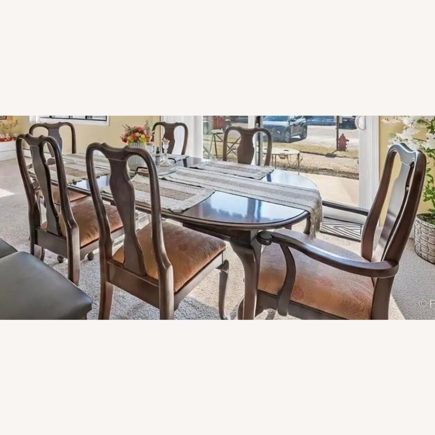 Ethan Allen Dark Brown Wood Dining Table - image-2