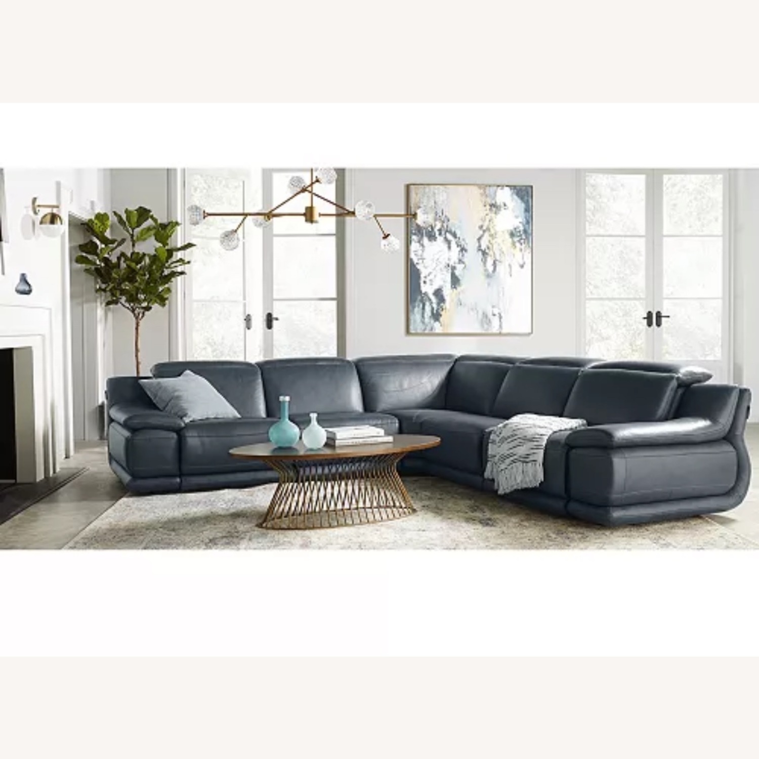 Macy's Daisley 2-PC Leather Sofa - image-2