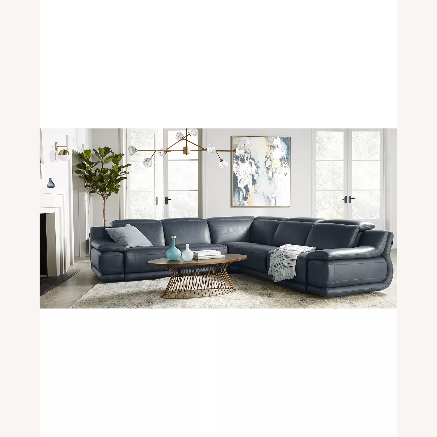 Macy's Daisley 2-PC Leather Sofa - image-3