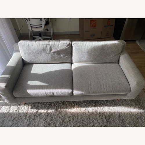 Used West Elm Deco Weave Pearl Grey Eddy Sofa  for sale on AptDeco