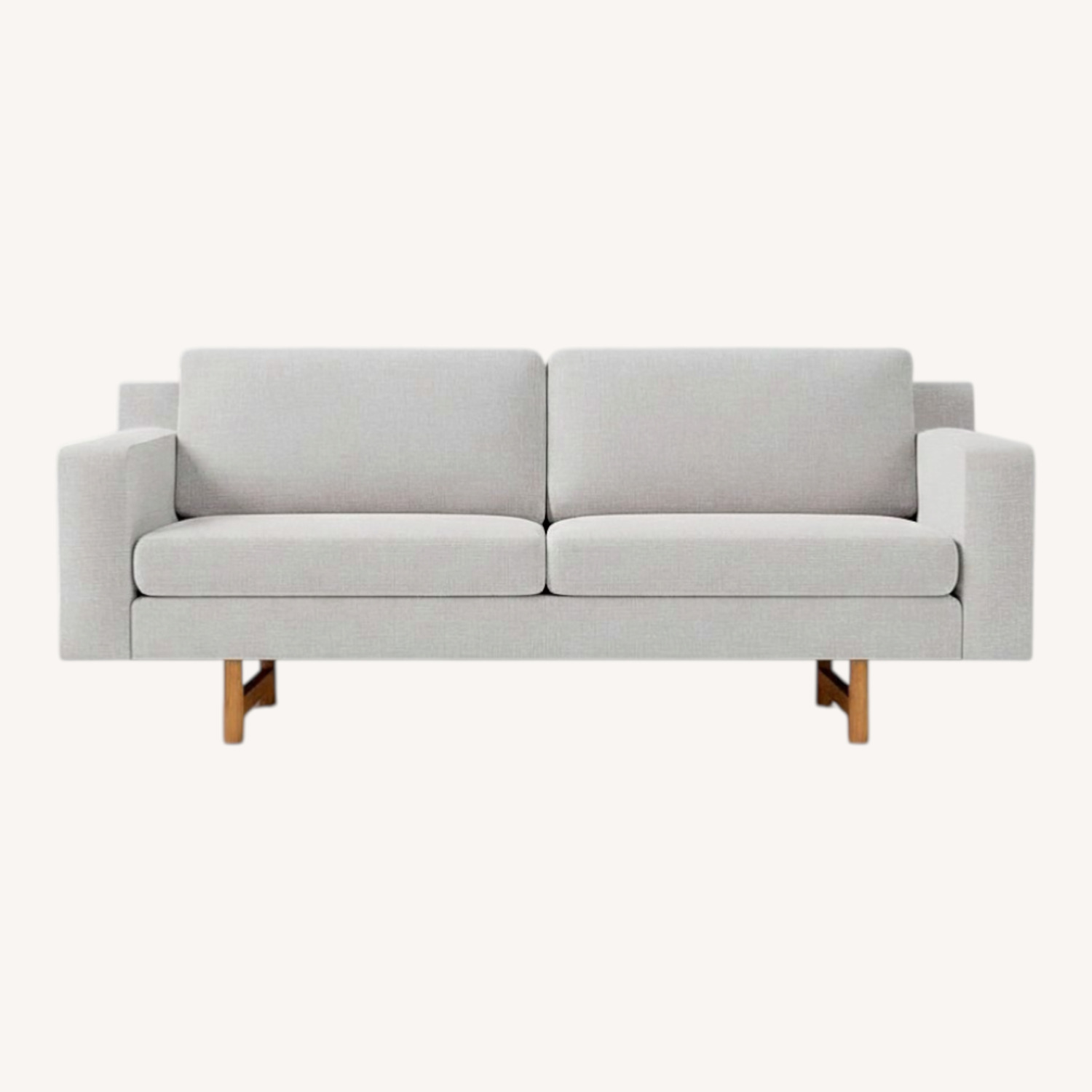 West Elm Deco Weave Pearl Grey Eddy Sofa - image-0