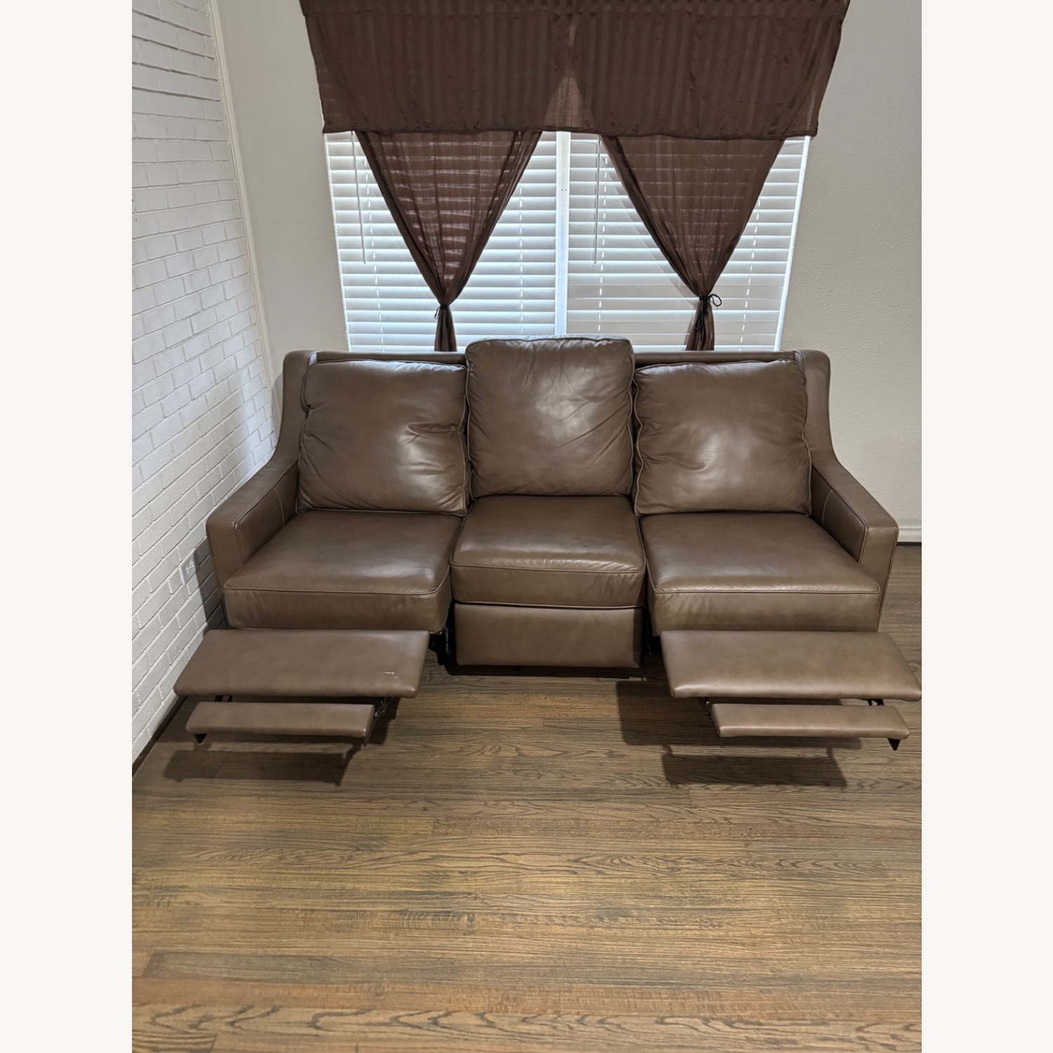 Bassett Dark Brown Leather 3+ Seater Sofa - image-5