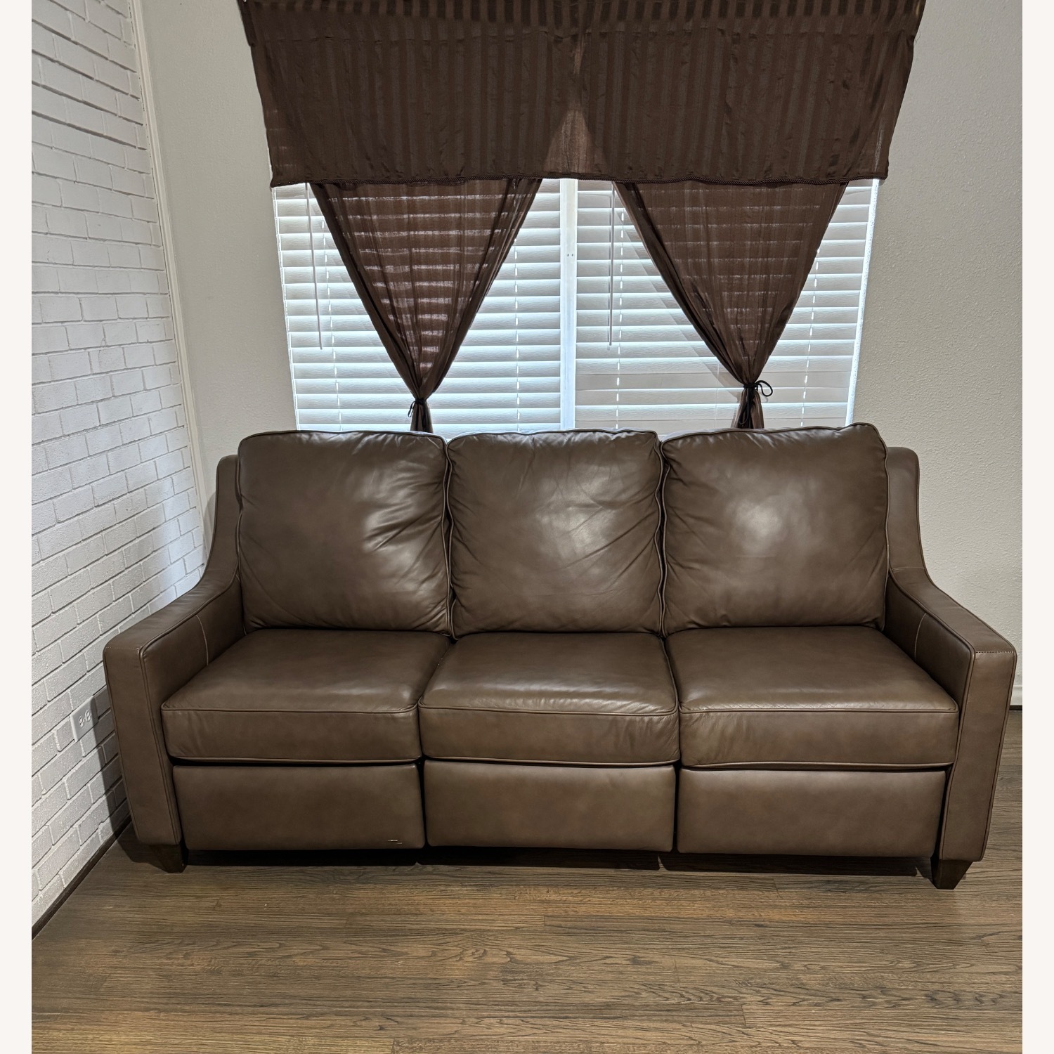 Bassett Dark Brown Leather 3+ Seater Sofa - image-2