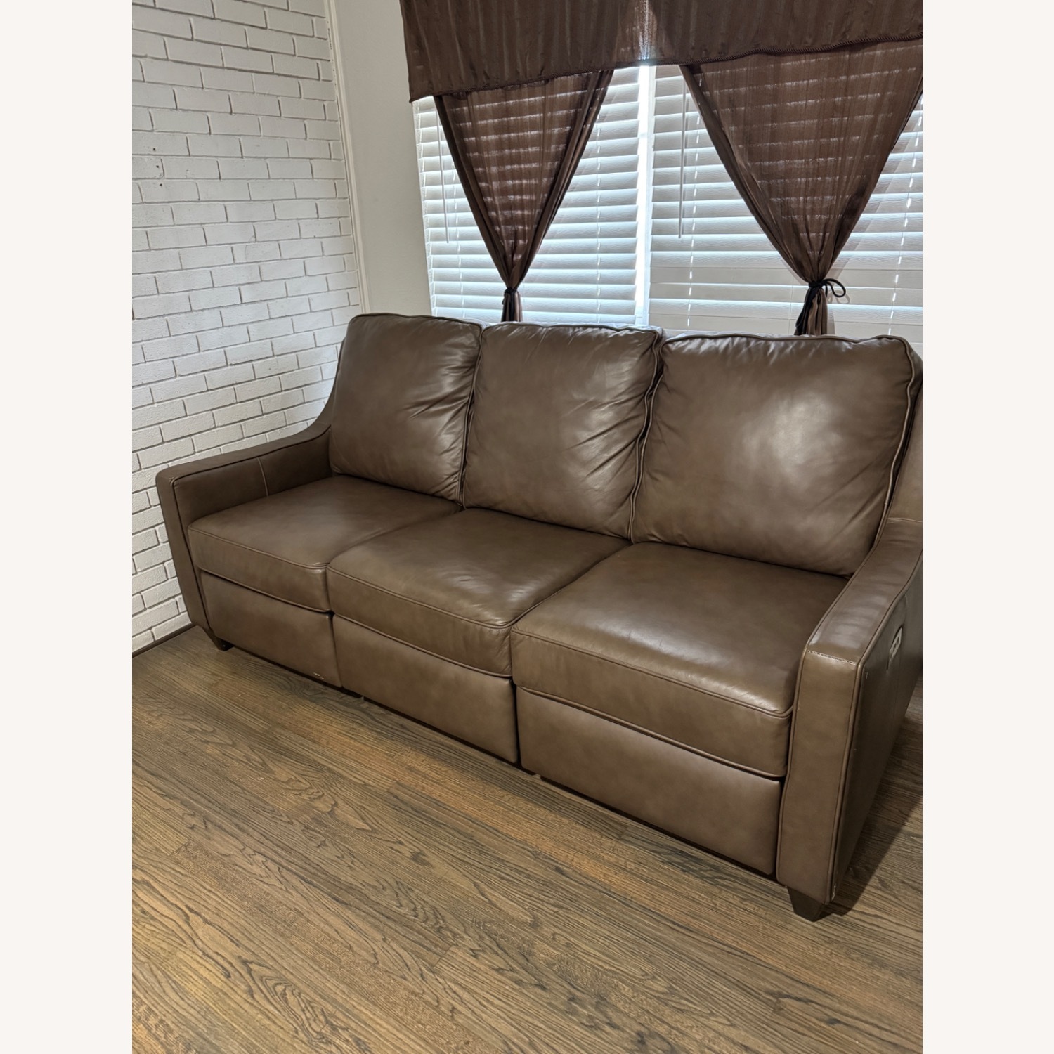 Bassett Dark Brown Leather 3+ Seater Sofa - image-3