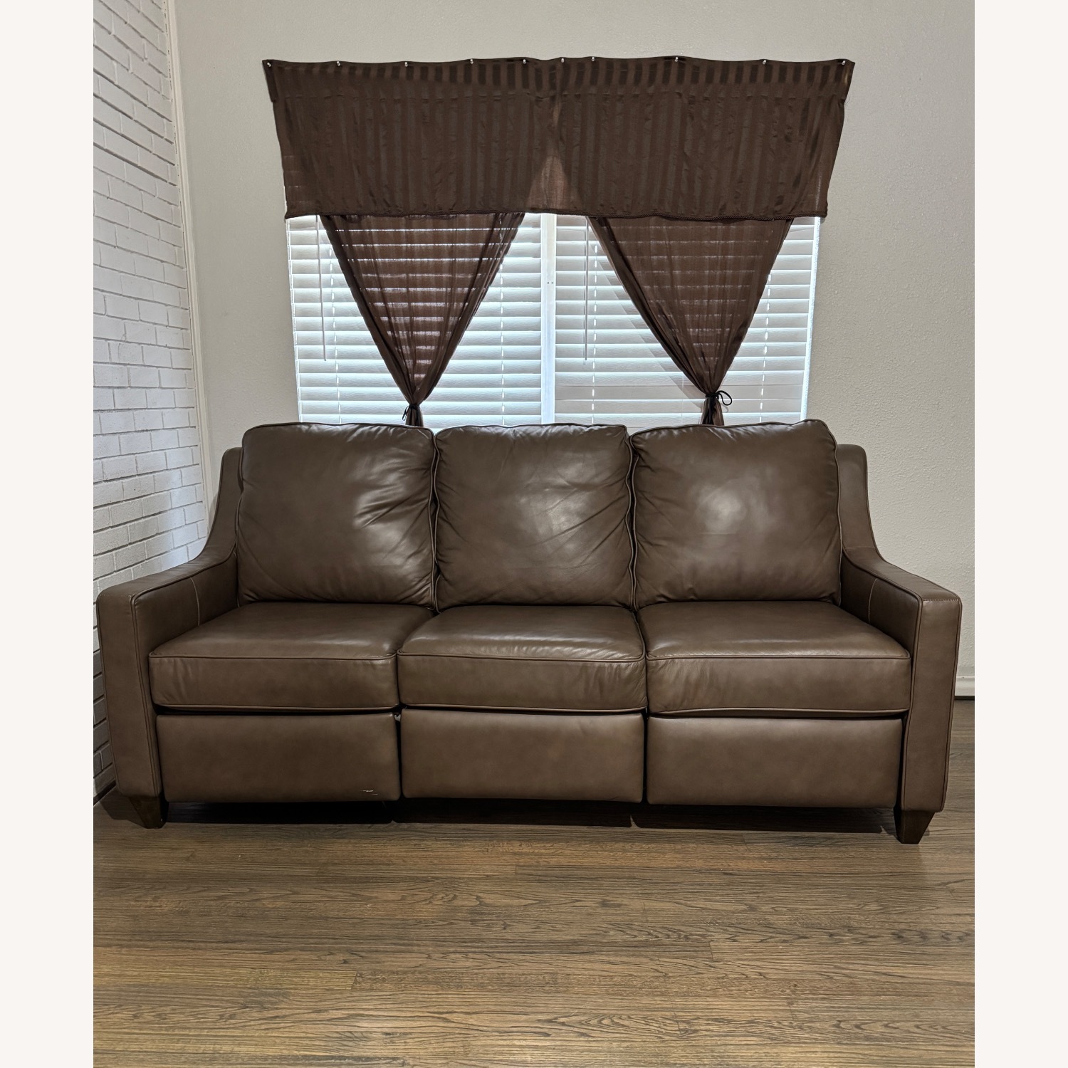 Bassett Dark Brown Leather 3+ Seater Sofa - image-1