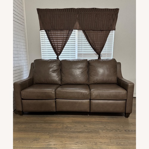 Used Bassett Dark Brown Leather 3+ Seater Sofa for sale on AptDeco