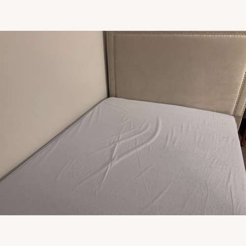 Used Bob's Discount Furniture Natural Fabric Full Bed for sale on AptDeco