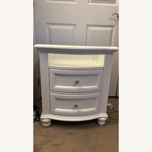 Used Bob's Discount White Wood Nightstand for sale on AptDeco