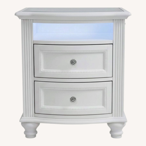 Used Bob's Discount White Wood Nightstand for sale on AptDeco