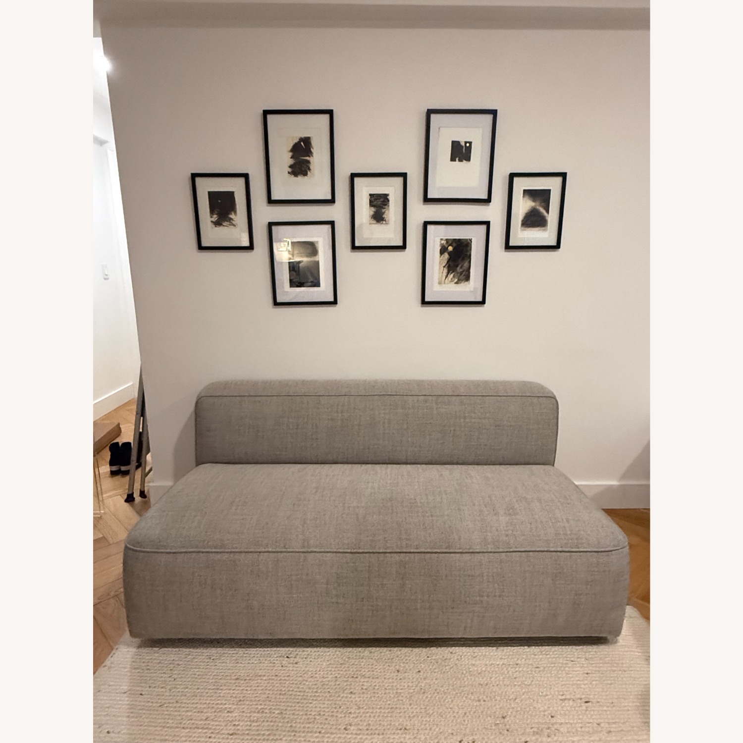 CB2 Lenyx Gray Armless Loveseat  - image-8