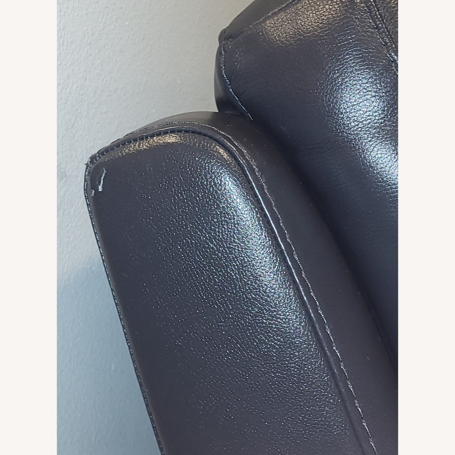 Living Spaces Victor Black Leather 3+ Seater Sofa - image-4