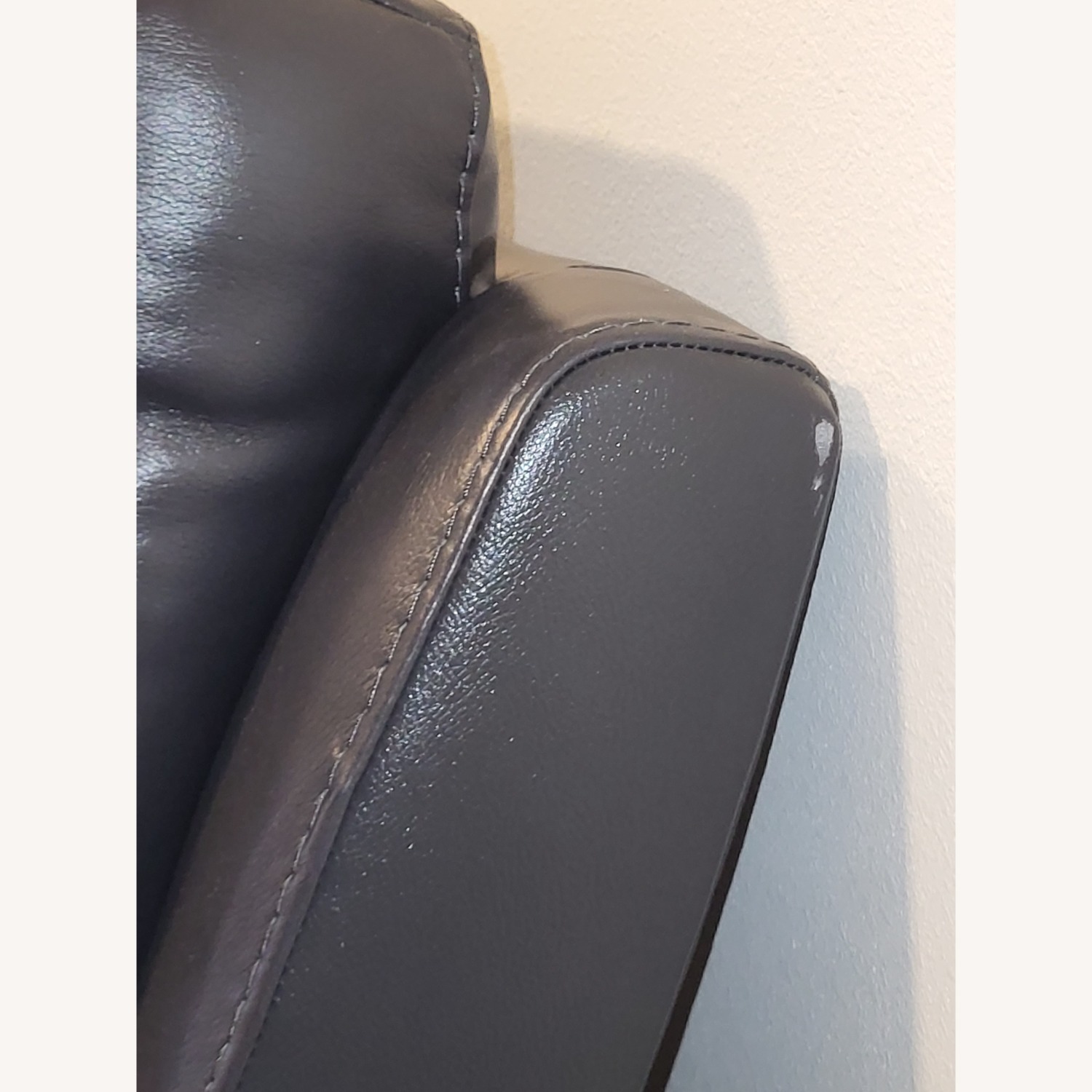 Living Spaces Victor Black Leather 3+ Seater Sofa - image-5