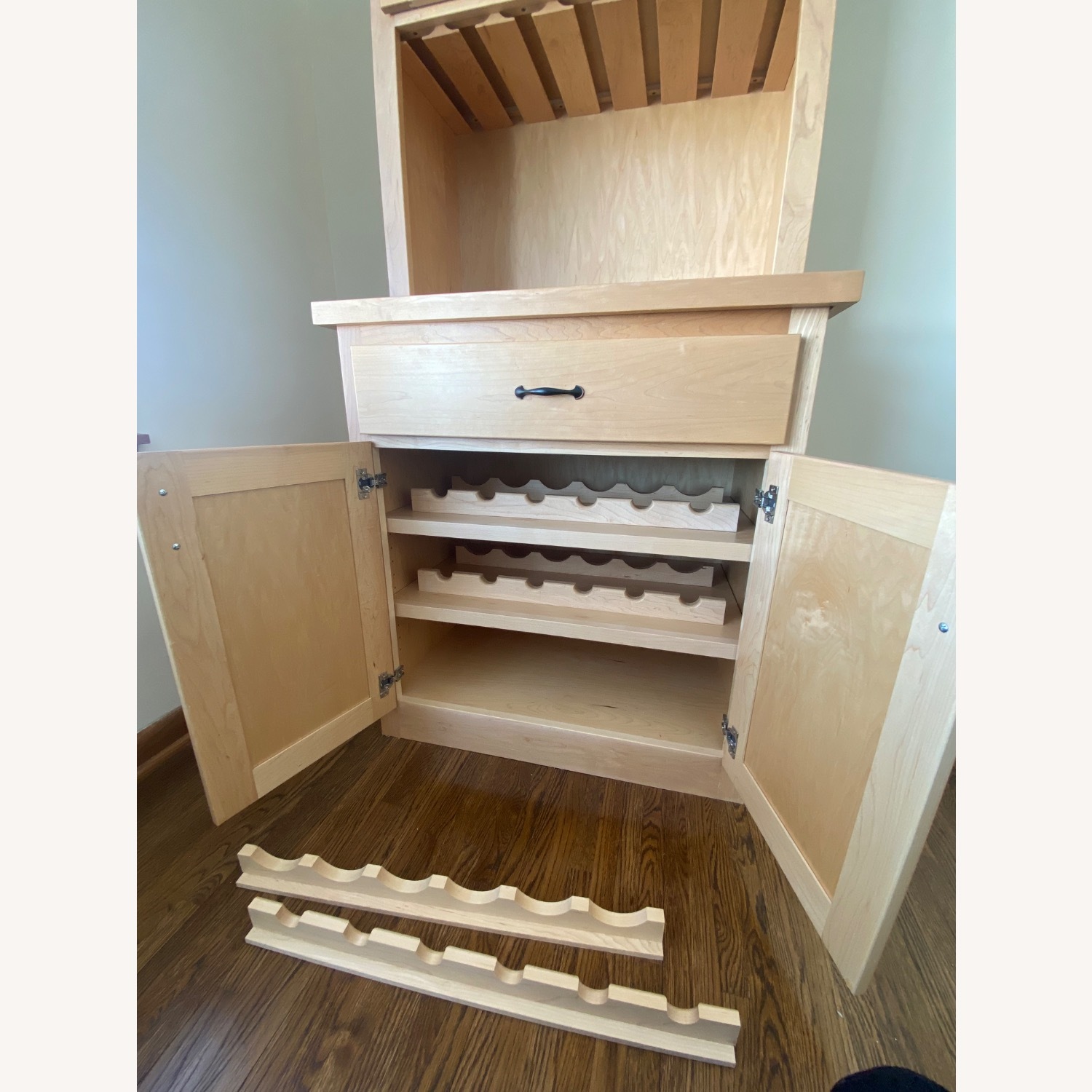 Modern Bar Cabinet with Stemware Storage - image-11