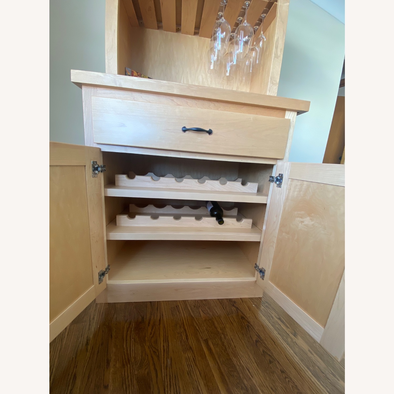 Modern Bar Cabinet with Stemware Storage - image-5