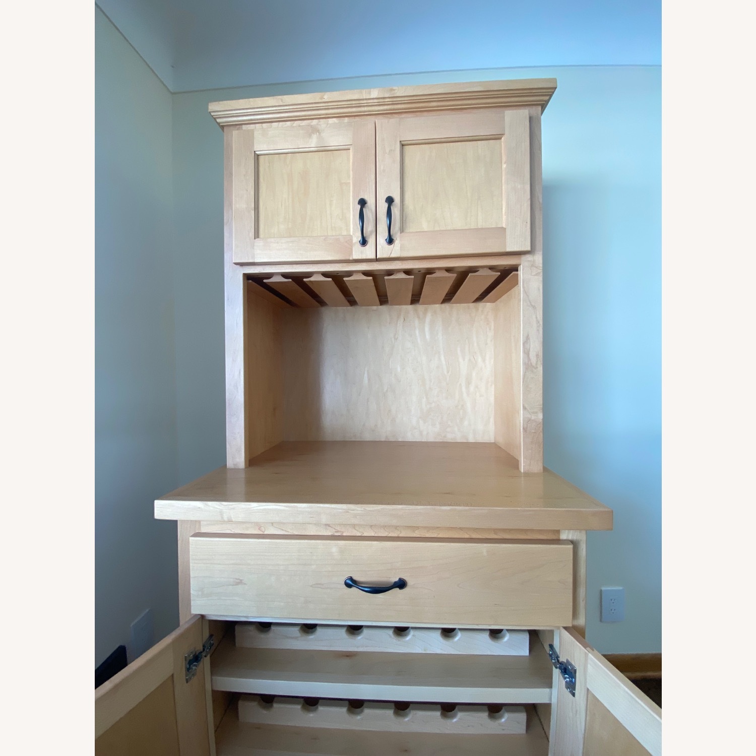 Modern Bar Cabinet with Stemware Storage - image-12