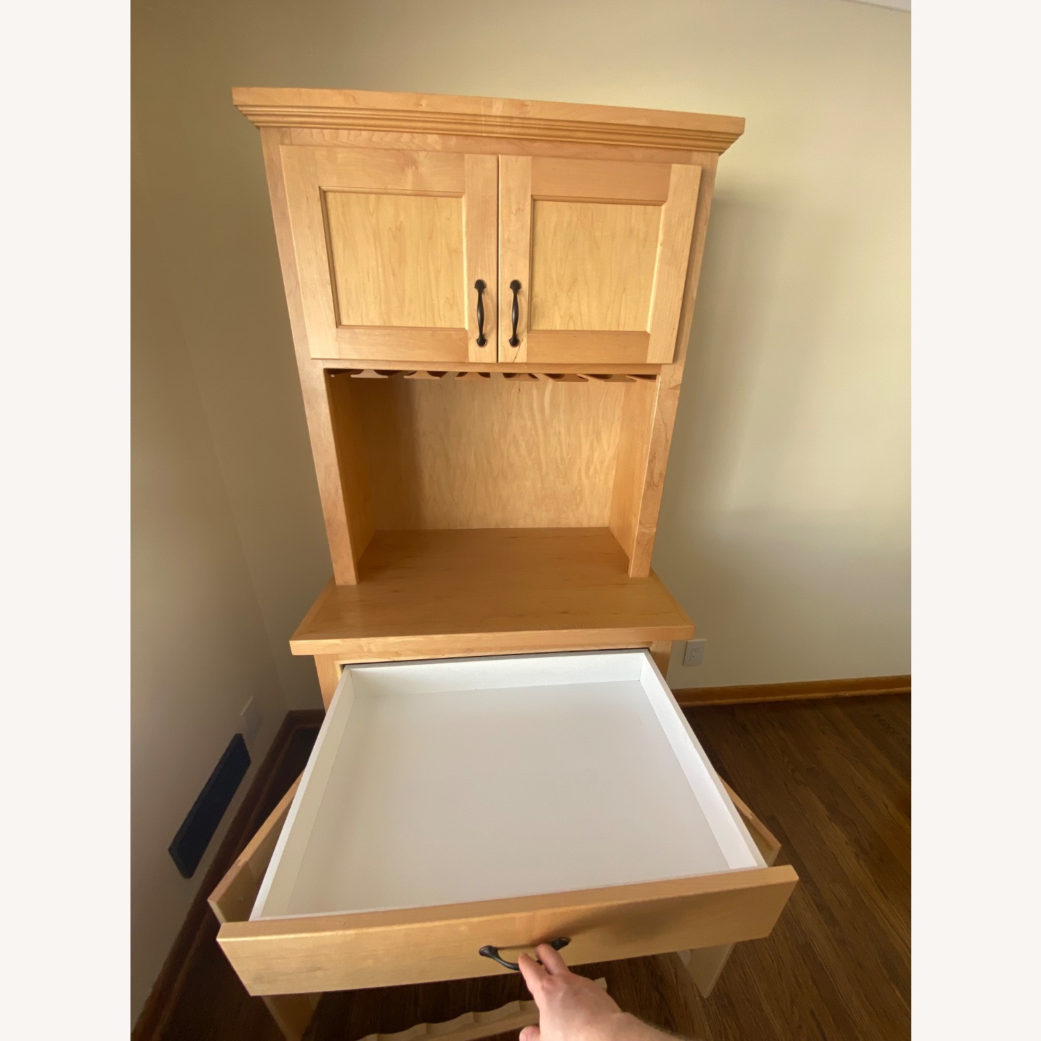 Modern Bar Cabinet with Stemware Storage - image-8