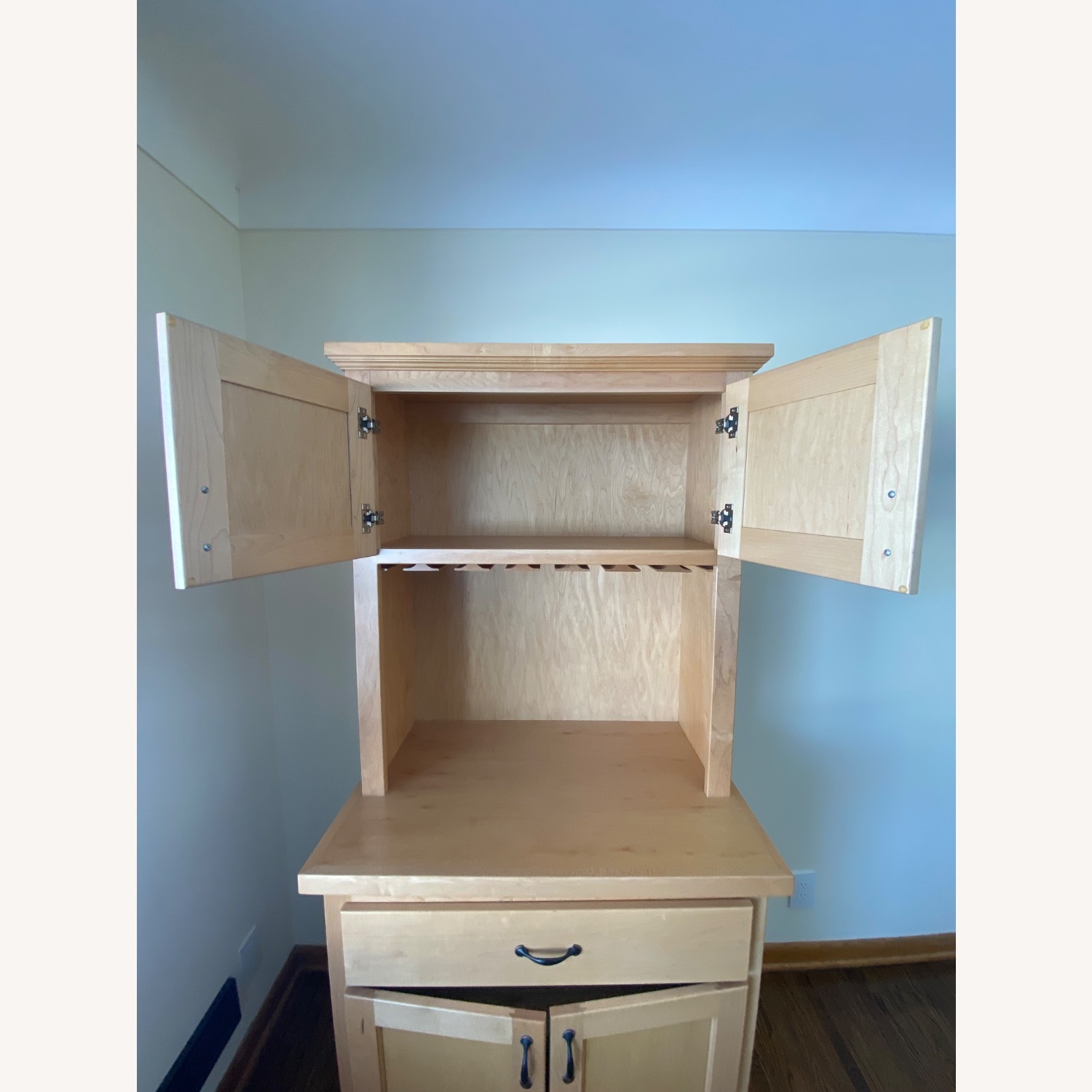 Modern Bar Cabinet with Stemware Storage - image-9