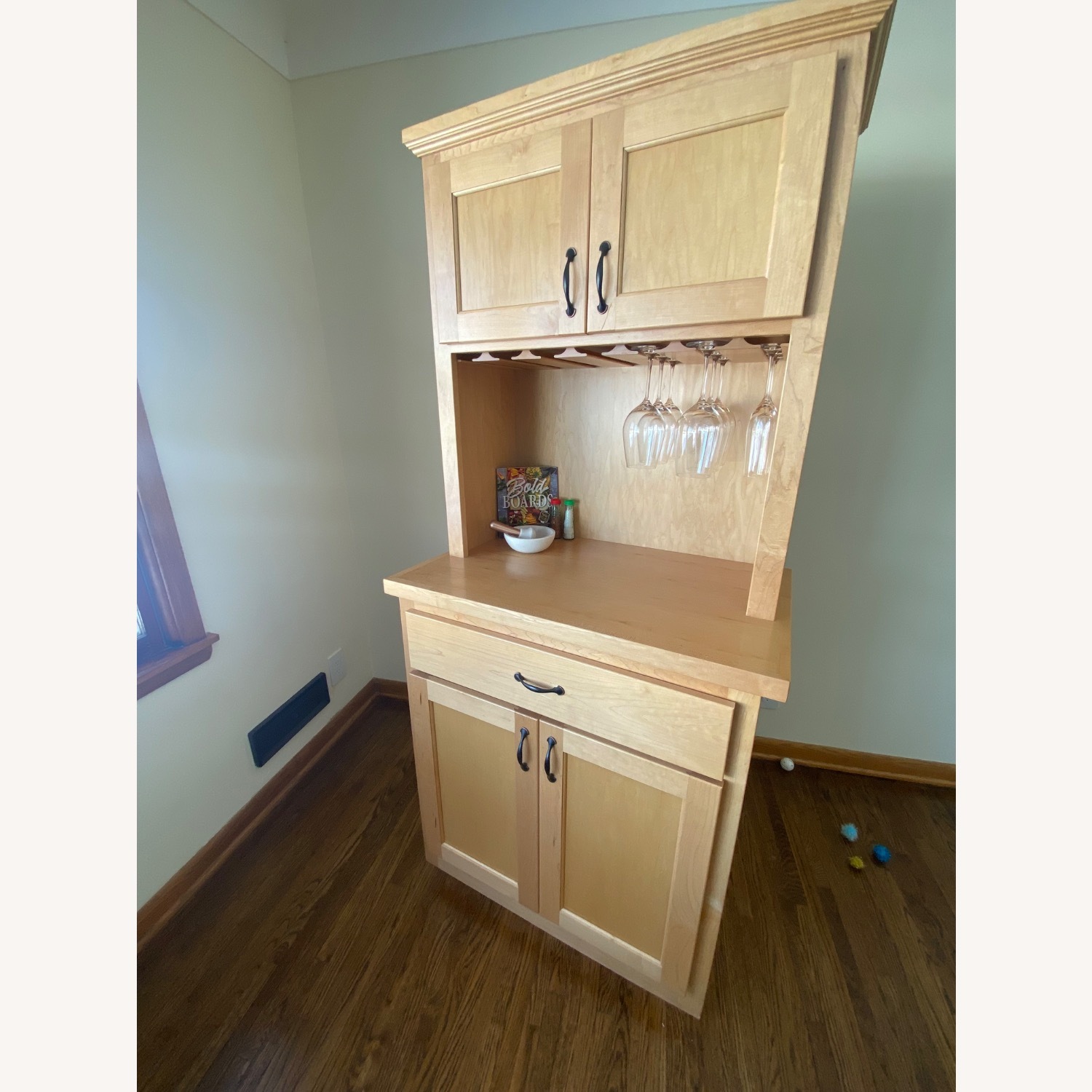 Modern Bar Cabinet with Stemware Storage - image-6