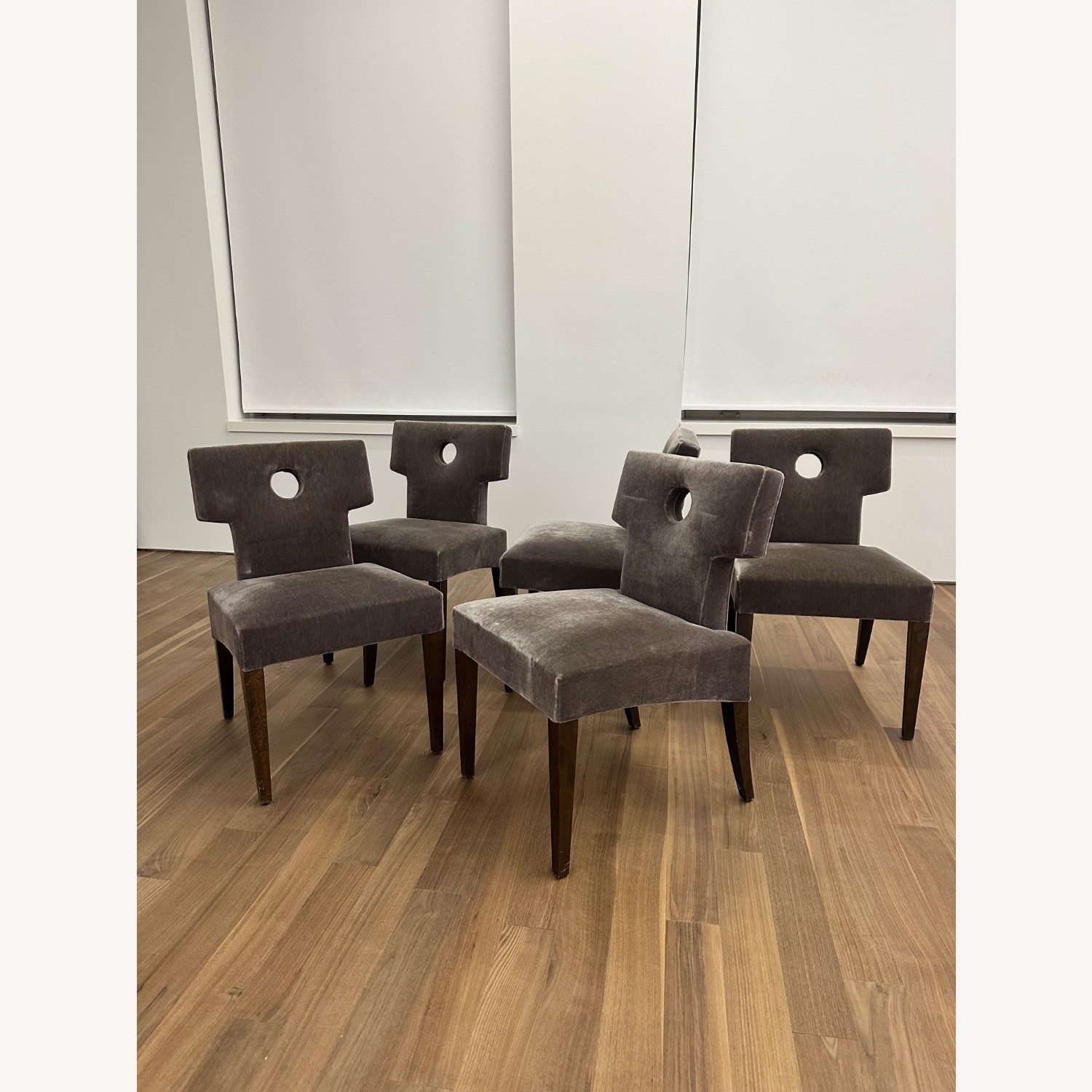 Vintage/Antique Purple Fabric Dining Chairs - image-1