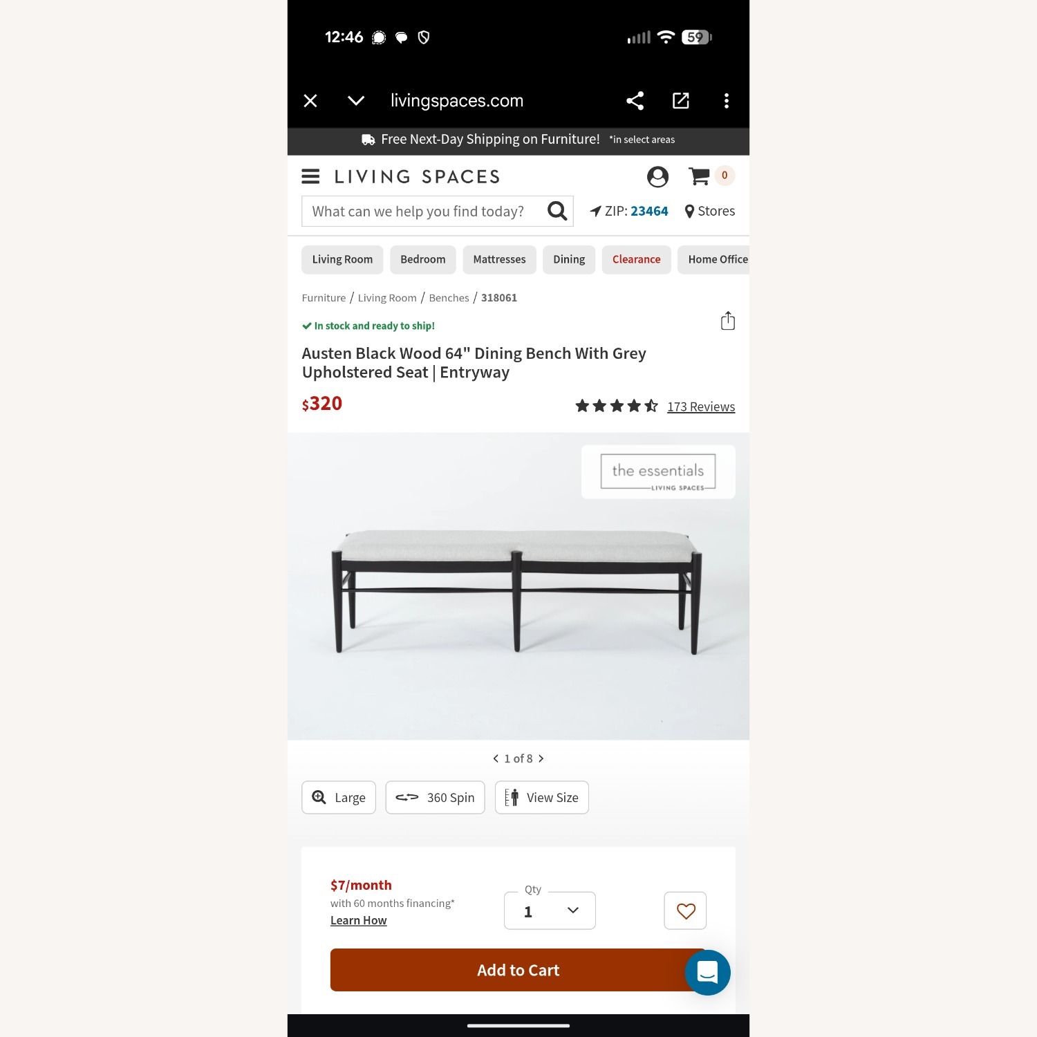 Living Spaces Modern Benches Set of 2 - image-3