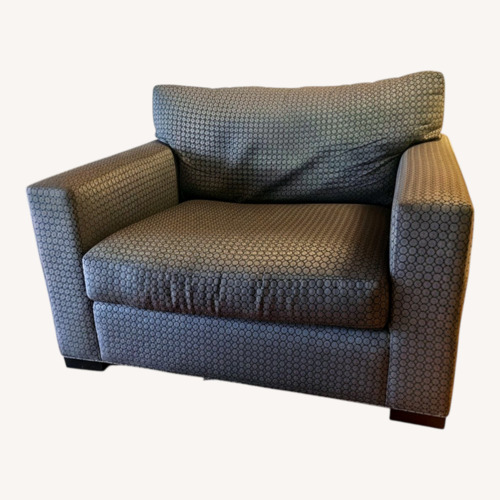 Used Crate & Barrel Blue Fabric Chair and a Half for sale on AptDeco