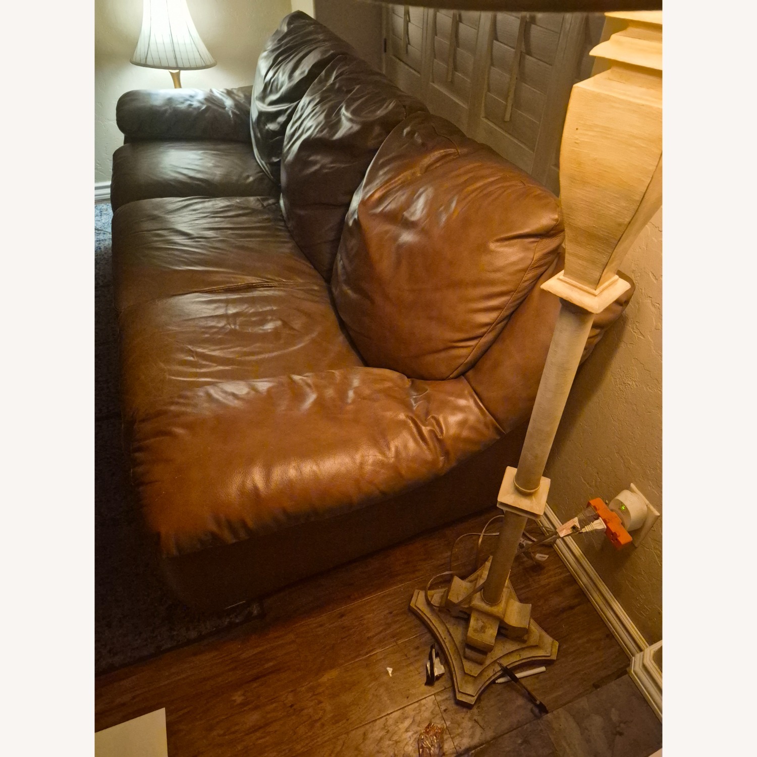 Italsofa Dark Brown Leather 3+ Seater Sofa - image-2