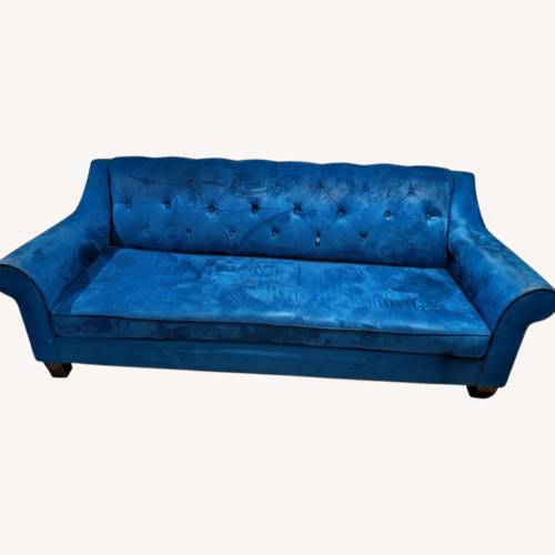 Used Blue Microsuede 3+ Seater Sofa for sale on AptDeco