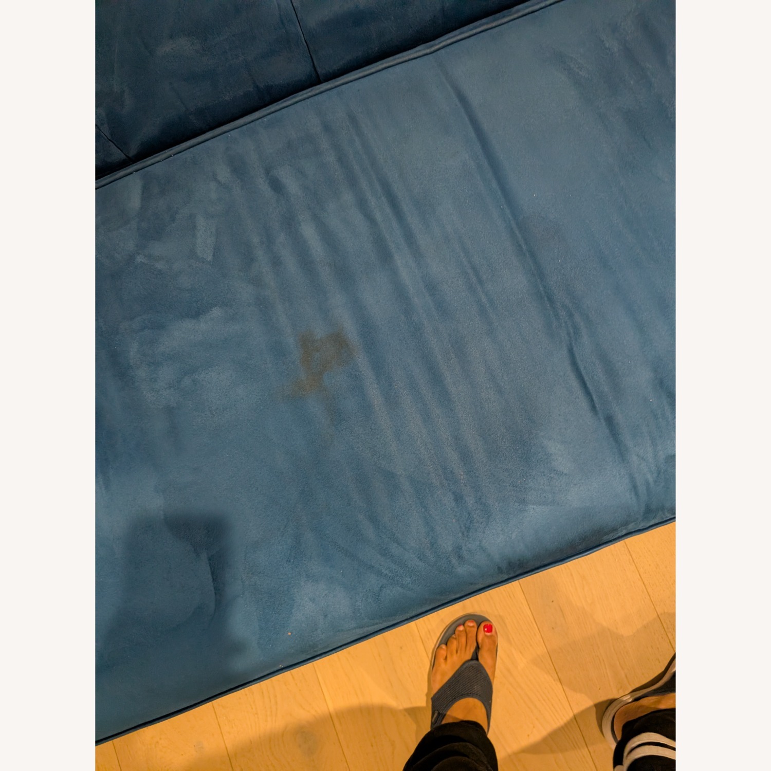 Blue Microsuede 3+ Seater Sofa - image-3