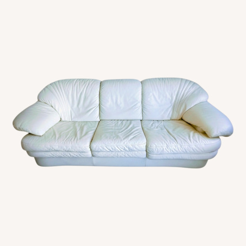 Used White Leather 3+ Seater Sofa for sale on AptDeco
