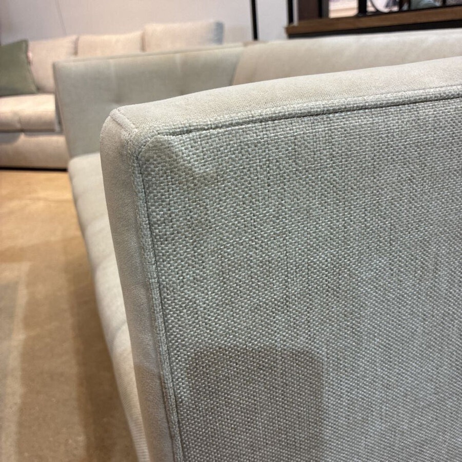 Tufted Linen Square Arm Loveseat - image-5