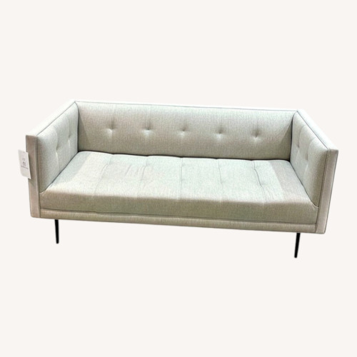 Used Tufted Linen Square Arm Loveseat for sale on AptDeco