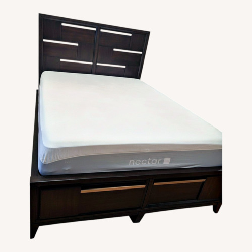 Used Magnussen Home Furnishings Dark Brown Queen Bed for sale on AptDeco
