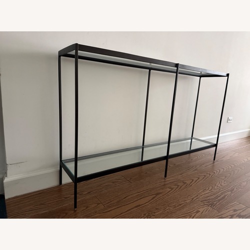 Used World Market Dark Brown Glass Side Table for sale on AptDeco