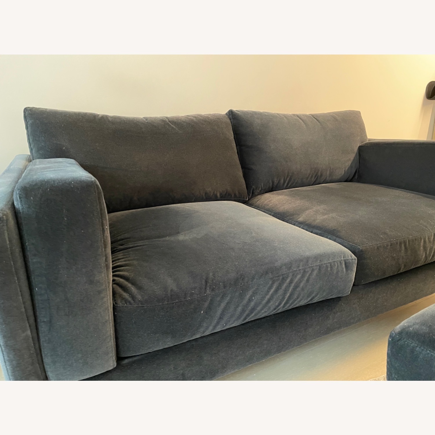 Bench Made Modern Black Velvet Loveseat & Ottoman - image-4